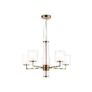 Люстра Ambrella light LH56011/5 BS/FR латунь/белый матовый E14*5 max 40W D640*1260