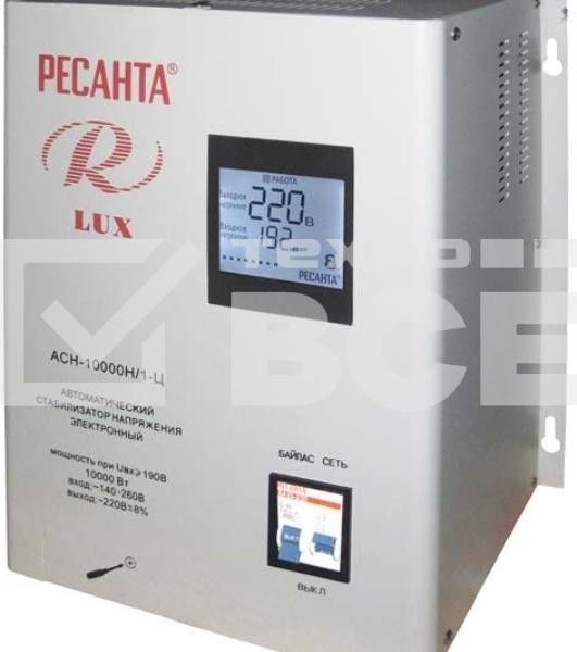 Стабилизатор напряжения Ресанта АСН-10000Н/1-Ц электронный однофазный серый