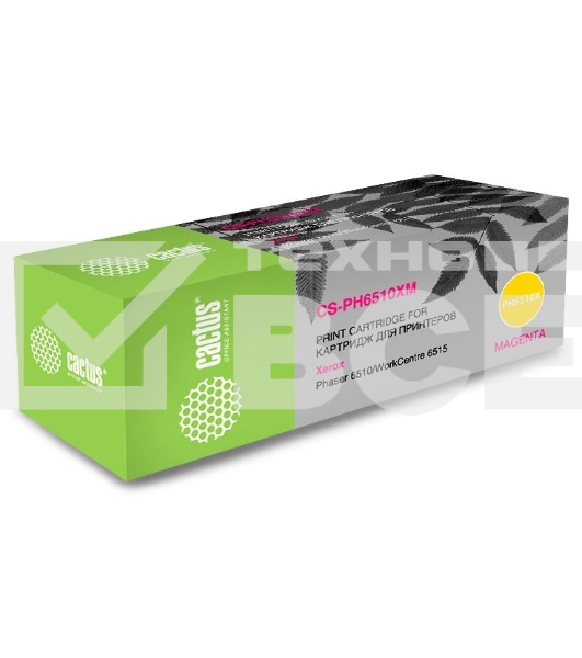 Картридж лазерный Cactus CS-PH6510M (106R03486) пурпурный (2400 стр.) для Xerox Phaser 6510DN/WC 6515DN