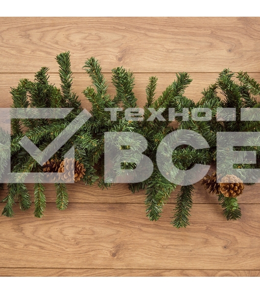 Еловый шлейф 2,7 м  с шишками, объем 36 см