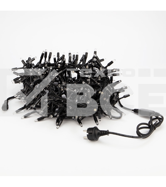 Гирлянда Neon-night 'Кластер' 10 м, 400 LED, черный каучук, IP67, соединяемая, цвет свечения теплый белый