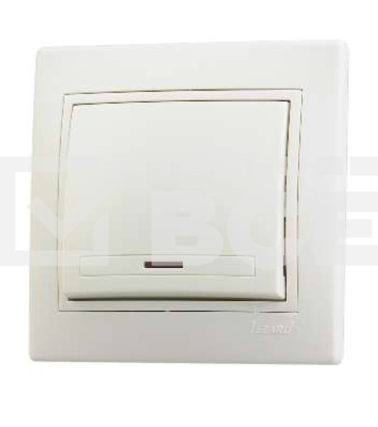 Выключатель 1-кл. СП Мира 10А IP20 с подсветкой крем./крем. LEZARD 701-0303-111