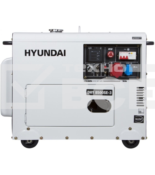 Электрогенератор дизельный Hyundai DHY 8500SE-3, 7.2 кВт, 72 дБ, 169 кг