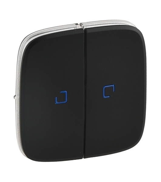 Лицевая панель для выключателя двухклавишного с подсветкой. Антрацит  Valena ALLURE. 