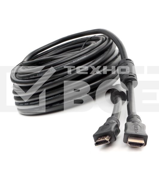 Кабель HDMI Cablexpert CCF2-HDMI4-20M, 19M/19M, v2.0, медь, позол.разъемы, экран, 2 фер.кольца, 20м, черный, пакет