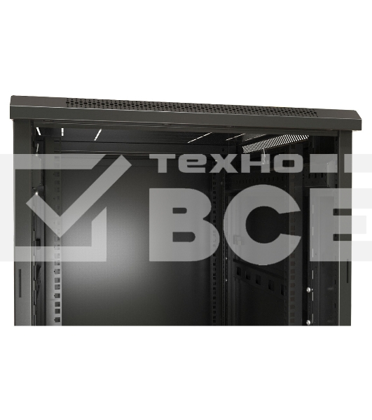 Шкаф напольный Hyperline TTB-4268-AS-RAL9004 19-дюймовый, 42U, 2055x 600х 800 мм (ВхШхГ), передняя стеклянная дверь со стальными перфорированными боковинами, задняя дверь сплошная, ручка с замком