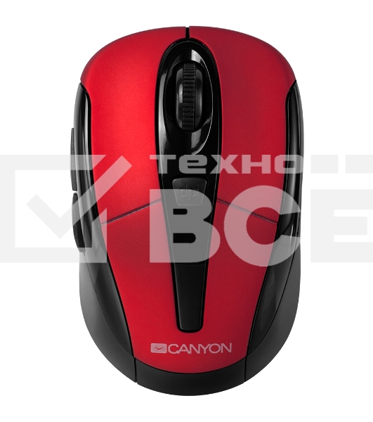 Мышь беспроводная Canyon MSO-W6 красный, 1600 dpi, радиоканал, USB, кнопки - 6