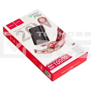 Внешний аккумулятор HOCO Q3 Mayflower быстрая зарядка QC3.0, PD20, USB-A 18W (10000mAh), черный