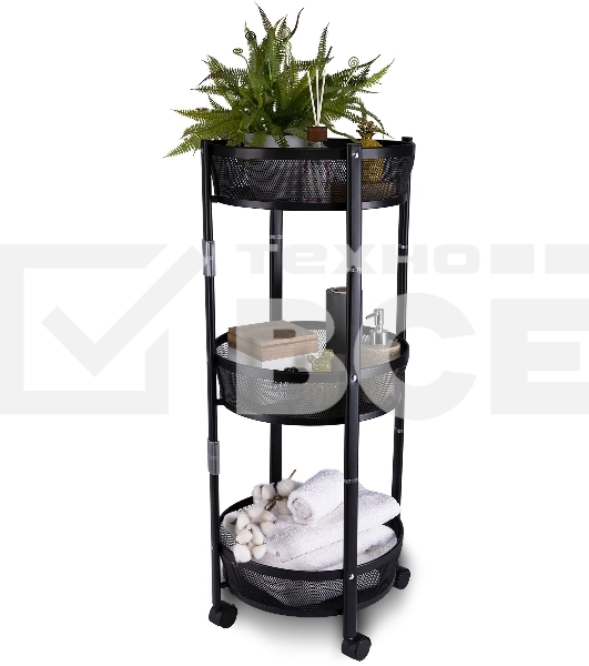 Этажерка Domfy DHC-FC30862 34.2x34.2x83.6 см, d=34.2 см черный