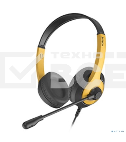 Наушники с микрофоном A4Tech Fstyler FH100U желтый/черный