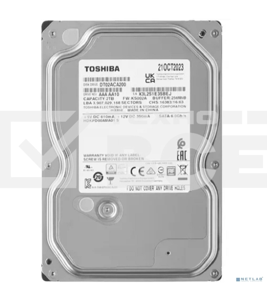 Жесткий диск Toshiba 2TB DT02ACA200 {SATA 6.0Gb/s, 7200 rpm, 256Mb buffer, 3.5