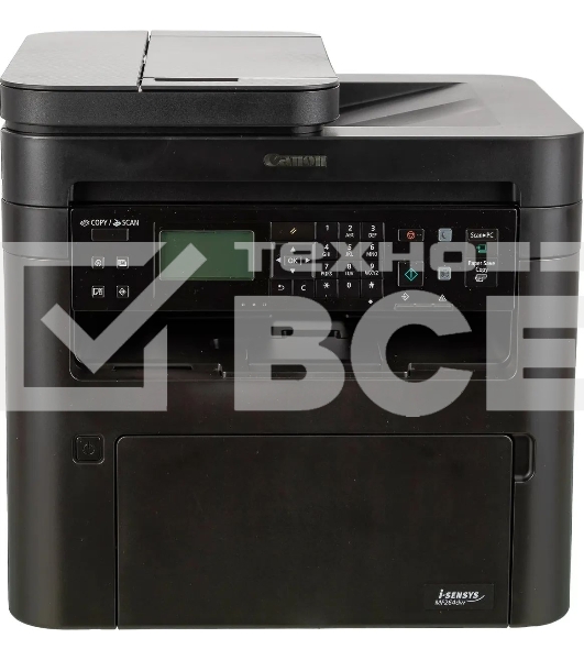 МФУ лазерный Canon imageCLASS MF264dw II (5938C019), A4, ч/б, печ. до 28 стр/мин., скан. до 20 стр/мин., 1200 x 1200 dpi (печ.), 600x600 dpi (скан.), Ethernet (RJ-45), USB, Wi-Fi