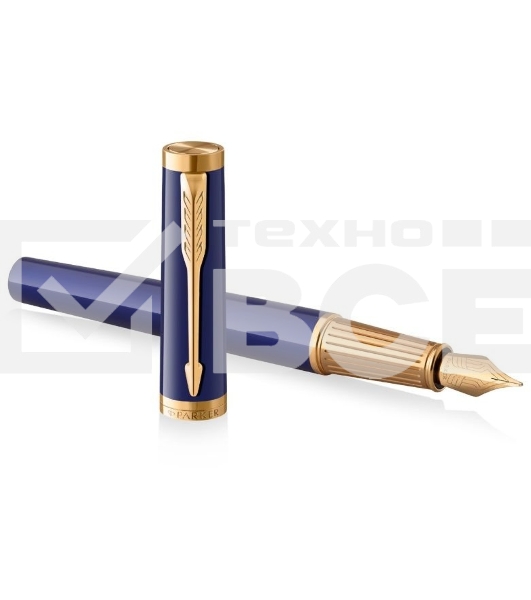 Ручка перьевая Parker Ingenuity Core F570 (2182009) Blue GT F сталь нержавеющая подар.кор.