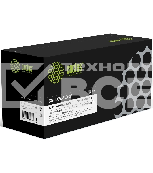 Картридж лазерный Cactus CS-LX56F5X0E 56F5X00/56F5X0E черный (20000стр.) для Lexmark MS321/421/521/621