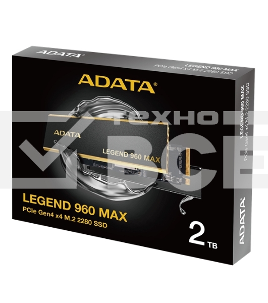 Накопитель SSD ADATA LEGEND 960 MAX, 2Tb, PCIe 4.0 x4, M.2 2280, NVMe, R/W 7400/6800, с радиатором