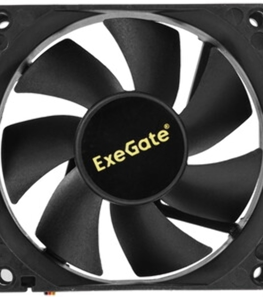 Вентилятор 12В DC ExeGate ExtraSilent ES08025S2P (80x80x25 мм, Sleeve bearing (подшипник скольжения), 2pin, 1900RPM, 20dBA)