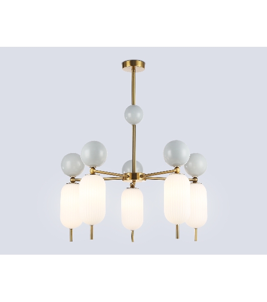 Светильник Ambrella light LH53104/5 BS/GR/FR латунь/серый/белый матовый G9*5 max 28W D650*750