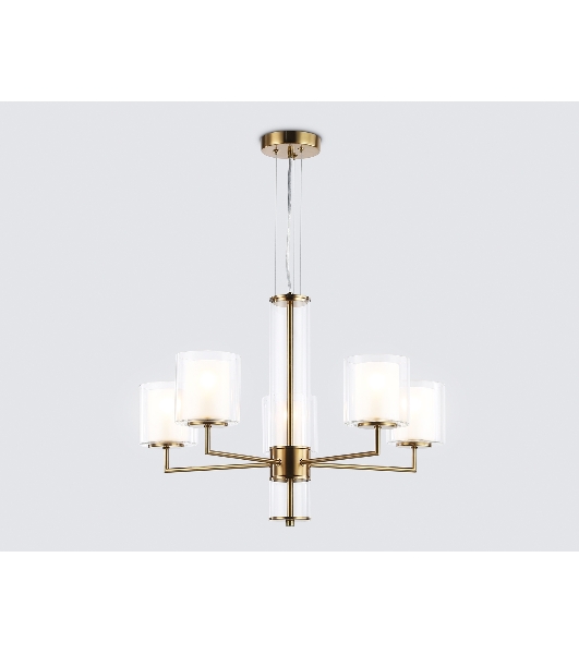 Люстра Ambrella light LH56011/5 BS/FR латунь/белый матовый E14*5 max 40W D640*1260