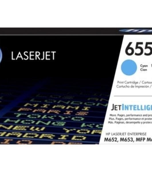 Картридж лазерный HP 655A голубой для HP CLJ M652/M653/MFP M681/M682 (CF451A) 10500 стр