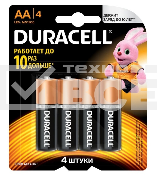 Батарея Duracell Basic CN LR6-4BL AA (4шт)