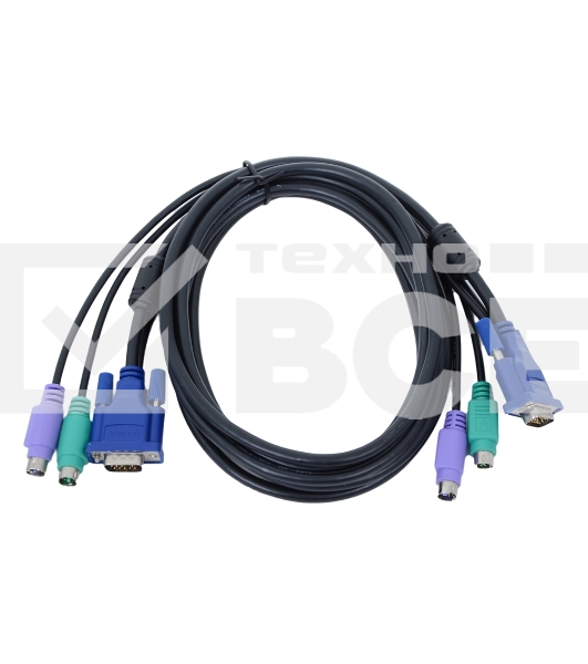 Набор кабелей D-LINK DKVM-CB3 для DKVM - 2хPS/2,1xVGA, 3м