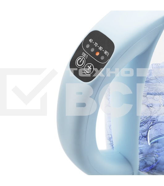 Чайник электрический Kitfort КТ-640-1 1.7л. 2200Вт голубой (корпус: пластик/стекло)