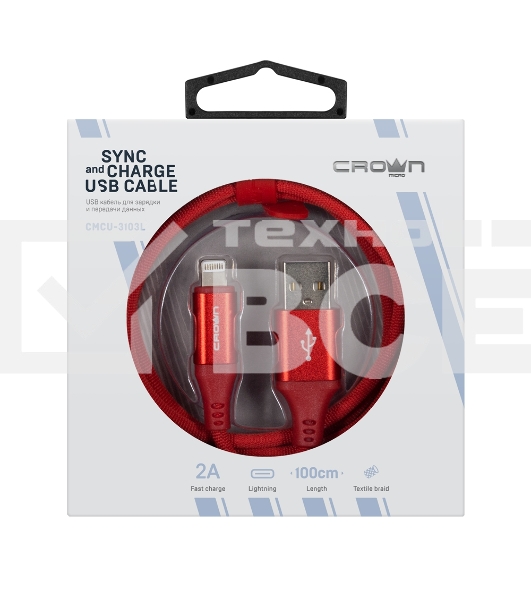 Кабель Crown USB - Lightning CMCU-3103L red