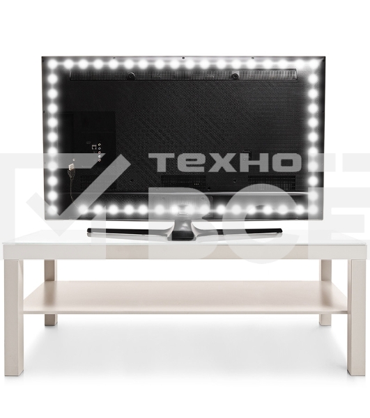 Лента LED с USB коннектором 5 В, 8 мм, IP65, SMD 2835, 60 LED/m, цвет свечения белый (6500 K)
