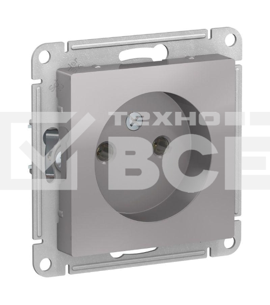 Механизм розетки 1-м СП ATLAS DESIGN без заземл. 16А алюм. SchE ATN000341