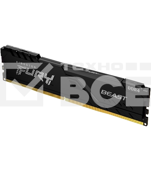 Оперативная память Kingston Fury Beast, DDR4, 8GB (1x8GB), 3600MHz, CL17, с радиатором, черны