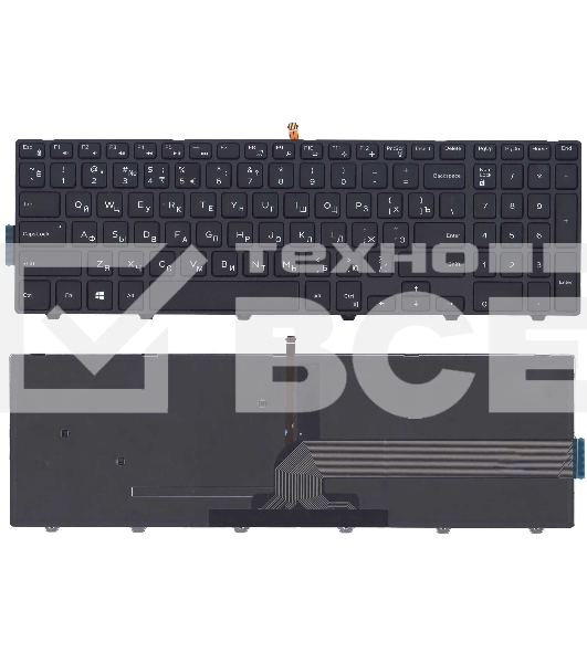 Клавиатура для ноутбука Dell Inspiron 15-3000 15-5000 5547 5521 5542 черная с подсветкой