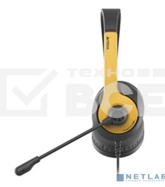 Наушники с микрофоном A4Tech Fstyler FH100U желтый/черный