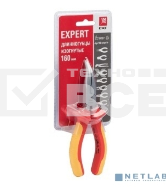 Длинногубцы изогнутые 160мм Expert 1000В PROxima EKF dgi-160-exp-in