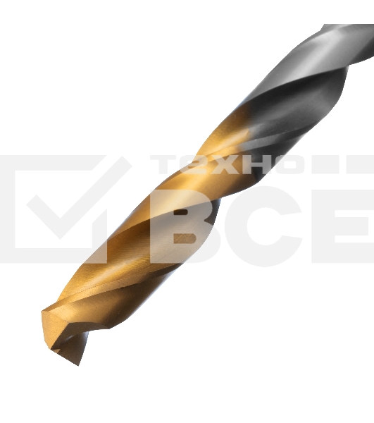 Сверло спиральное по металлу 8 х 165 мм, Р6М5, Golden Tip, удлиненное Denzel