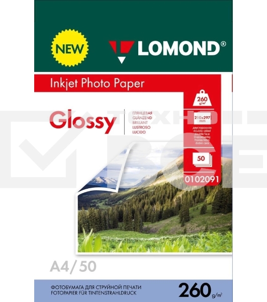 Фотобумага Lomond 0102091 A4/260г/м2/50л./белый глянцевое/глянцевое для струйной печати