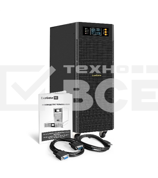 Источник бесперебойного питания On-line ExeGate PowerExpert TL-575-10kVA.192V.LCD.AVR.T.USB.RS232.SNMP <10000VA/10000W, On-Line, PF=1, LCD, клеммы, RS232, USB, SNMP-slot, встроенные батареи 12V 7.2Ah - 16шт, возможность подключения до 4 внешних батарейных