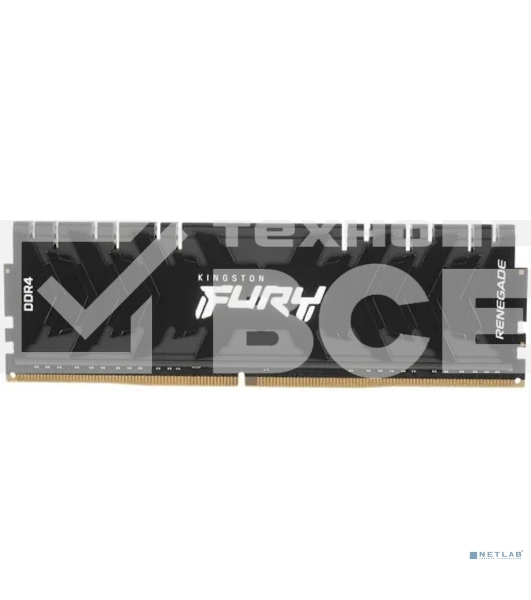 Оперативная память Kingston Fury Renegade, DDR4, 8GB (1x8GB), 3600MHz, CL16, с радиатором, черный