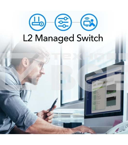 Коммутатор CUDY GS2028PS4-400W 24-Port Layer 2 Managed Gigabit PoE+ Switch with 4 Gigabit Combo Ports, 400W