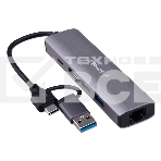 Концентратор USB Type-C + USB Gembird UHB-D7 5в1: 3хUSB3.1, Type-C, RJ45, кабель 17см, алюминий, фото5