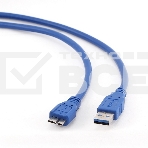 Кабель Gembird/Cablexpert CCP-mUSB3-AMBM-0.5M Кабель USB 3.0 Pro , AM/microBM 9P, 0.5м, экран, синий, фото3