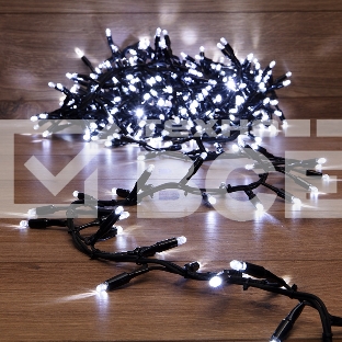 Гирлянда «Кластер» 10 м, 400 LED, черный каучук, IP67, соединяемая, цвет свечения белый NEON-NIGHT