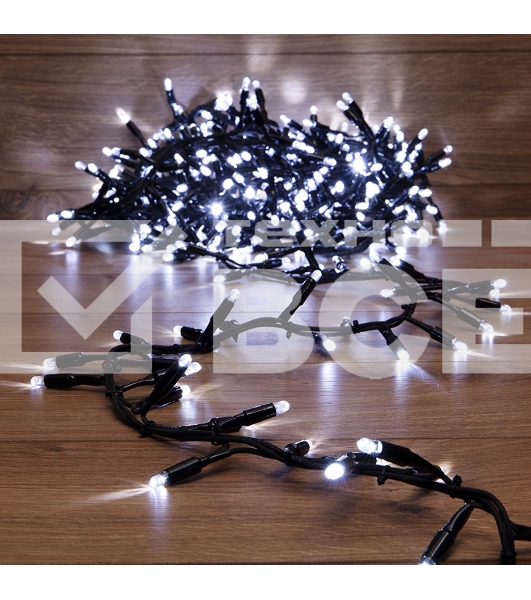 Гирлянда «Кластер» 10 м, 400 LED, черный каучук, IP67, соединяемая, цвет свечения белый NEON-NIGHT