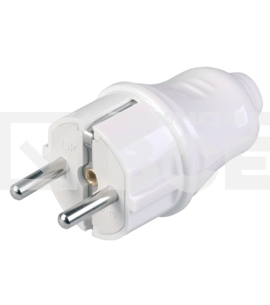 Вилка Iek EVP10-16-01-K01 ВПп10-01-Ст разборная прямая с з/к 16А белая