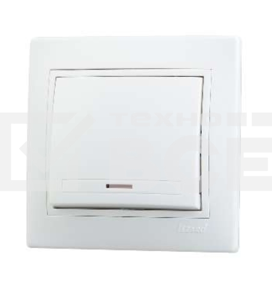 Выключатель LEZARD 1-кл. СП Мира 10А IP20 с подсветкой бел./бел. 701-0202-111