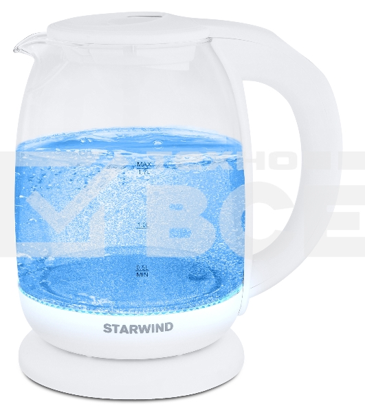Чайник электрический Starwind SKG4215 1.7л. 2200Вт белый (корпус: стекло)