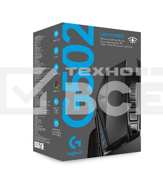 Мышь беспроводная/проводная Logitech G502 LIGHTSPEED черный, 25600 dpi, радиоканал, USB, кнопки - 11