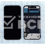 Дисплей для Apple iPhone 11 (AAA) в сборе с тачскрином и металической рамкой черный, фото 1