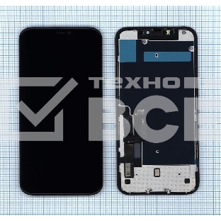 Дисплей для Apple iPhone 11 (AAA) в сборе с тачскрином и металической рамкой черный