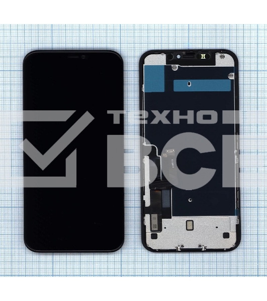 Дисплей для Apple iPhone 11 (AAA) в сборе с тачскрином и металической рамкой черный
