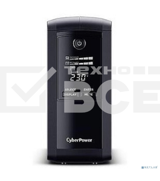 Источник бесперебойного питания CyberPower VP700ELCD Line-Interactive 700VA/390W USB/RS-232/RJ11/45  (4 EURO)
